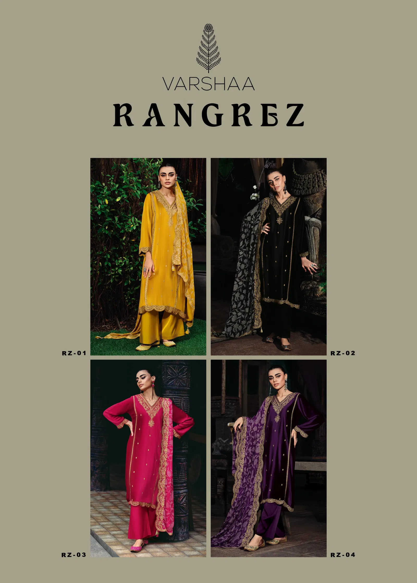 Rangrez By Varsha Russian Silk Designer Salwar Suits Wholesale Online